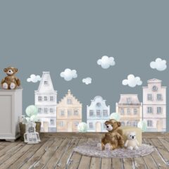 Интерьерная наклейка "Сканди домики"