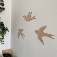птицы ласточки деревянный декор на стену